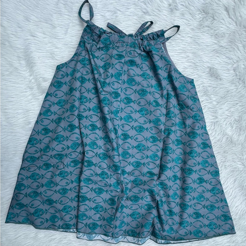 BDG Teal Patterned Asymmetrical Mini Dress - Picture 3 of 4